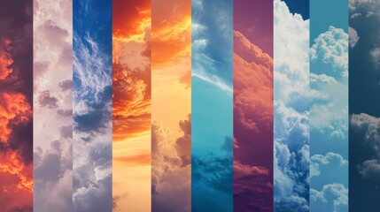 Wall Mural - types of colored skies