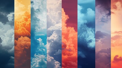 Wall Mural - types of colored skies