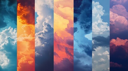 Wall Mural - types of colored skies