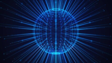 Geometric Lines And Dots Digital Connection Scrolling With Spherical Frame