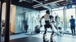 © aubriella - A high-tech rehabilitation center with robotic exoskeletons assisting patients in mobility exercises, Medical rehabilitation style, photo of