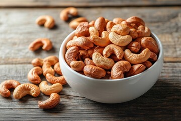 Roasted cashew nuts in a bowl