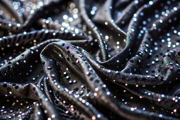 Canvas Print - black fabric with sparkly sequins and textured surface