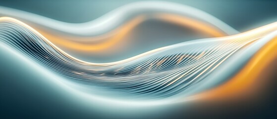 Wall Mural - a wave of light blue and orange colors. the colors are blended together to create a sense of movemen