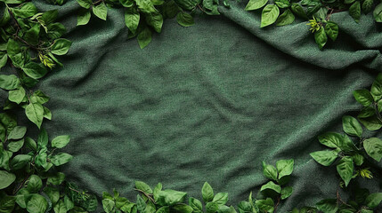 vibrant green fabric texture, symbolizing growth, renewal, and tranquility. The rich color evokes feelings of harmony and nature, perfect for creative projects focused on sustainability