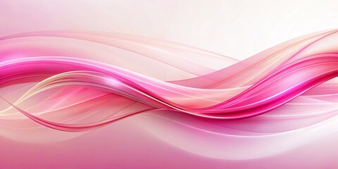 Canvas Print - Abstract Pink Waveform with Delicate Curves and Glowing Highlights