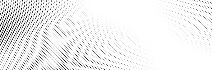 Wall Mural - Dotted gradient halftone background. Horizontal seamless dots pattern in pop art style. Abstract modern stylish texture. Vector illustration.