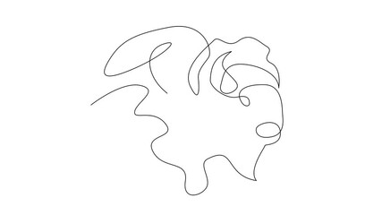 Wall Mural - Bison line continuous single line simple illustration art