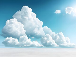 bright blue sky with soft puffy clouds