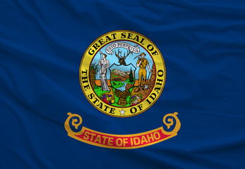 Flag of Idaho, High Quality fabric and Grunge Image of Idaho USA. USA states Idaho Fabric flag.