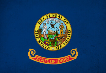 Flag of Idaho, High Quality fabric and Grunge Image of Idaho USA. USA states Idaho Fabric flag.