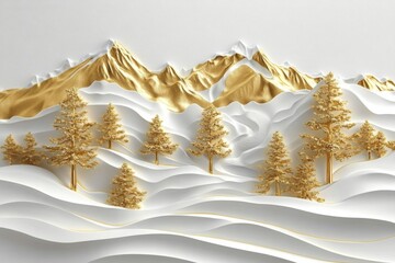 Exquisite artistic representation of a tranquil mountain scene.