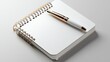 © Kritsada - Spiral notebook open with a fountain pen on top, academic writing, 3D illustration