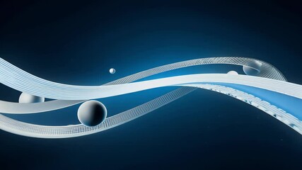 An abstract ring featuring spheres Möbius strip design provides seamless looped animation ideal use captivating background titles videos creative vector animations three dimensional art
