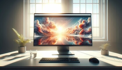 Computer screen with a website design open in a browser.