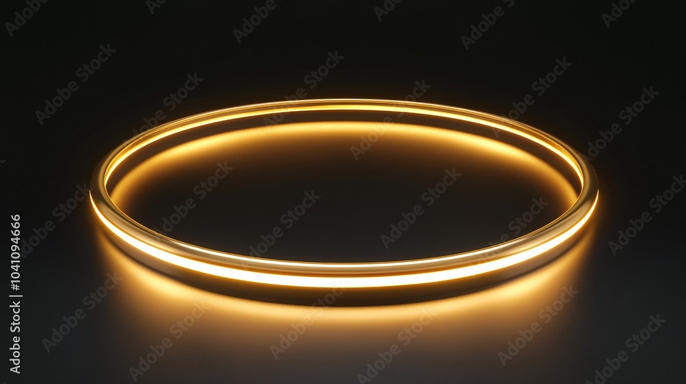 Golden Halos Rendering floating golden halo with radiant glow, metallic finish circular border ...