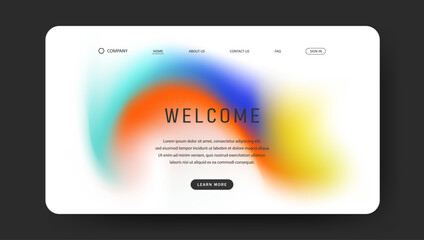 fluid gradient landing page with futuristic retro background design