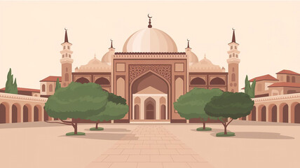 Wall Mural - Beautiful mosque illustration design 20.