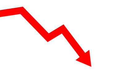Poster - Crash chart arrow business financial on white background design template. Economy crisis recession concept.