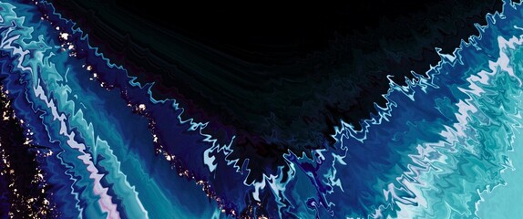 Wall Mural - abstract deep dark alcohol ink background with hand painted design elements, luxury liquid texture o
