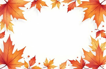 Wall Mural - Autumn background with watercolor leaves and white space for text, beautiful autumn background with copy feminine spaces for decoration and design on the theme of fall season and nature