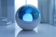 © Vii - A close-up shot of a white sphere with a blue light shining from within
