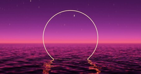 Wall Mural - wave sea beach and light circle and night sky with stars abstract background. nature summer and prod