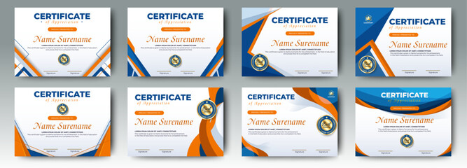 Wall Mural - certificates of completion template with luxury badge and modern line and shapes. horizontal certifi