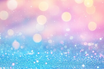 Wall Mural - soft pink and blue gradient with sparkling bokeh lights.