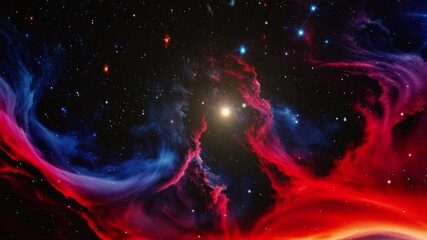 Wall Mural - Deep outer space background with nebula 4K.