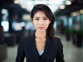 Portrait Attractive Asian young confident business woman in business professional working office