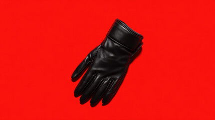 a pair of leather gloves folded neatly chromakey