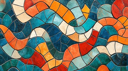 a colorful mosaic pattern with various colors.