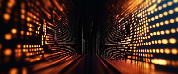 hyper-realistic, An abstract digital background with binary code and AI algorithms running in the background