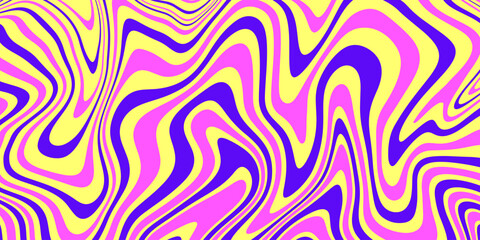 Aufkleber - Abstract Optical Illusion Linear Background. Y2k Acid Geometric Op Art Pattern. Psychedelic Stripe Texture Vector Design.