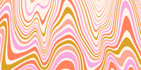Aufkleber - Abstract Optical Illusion Linear Background. Y2k Acid Geometric Op Art Pattern. Psychedelic Stripe Texture Vector Design.