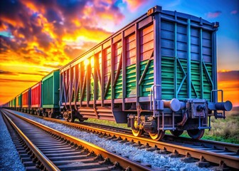 Cutting-edge railroad freight car, designed for maximum efficiency in contemporary logistics, enhances transportation capabilities and integrates innovative features for streamlined cargo handling and