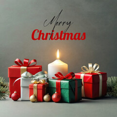 Merry christmas realistic banner design