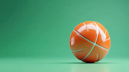 orange basketball on green background