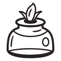 Hand Drawn Inkwell Vector icon on white background