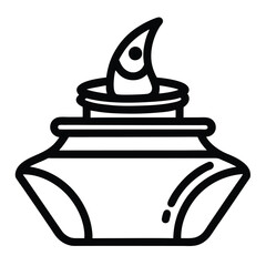 Hand Drawn Inkwell Vector icon on white background