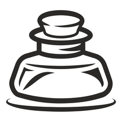 Hand Drawn Inkwell Vector icon on white background