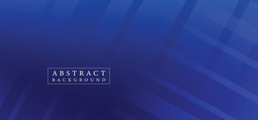 Blue modern abstract wide banner with geometric shapes. Dark blue abstract background. Vector illustration