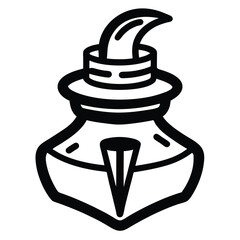 Hand Drawn Inkwell Vector icon on white background