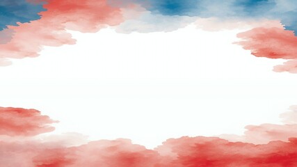 Wall Mural - Watercolor background with red and blue hues.