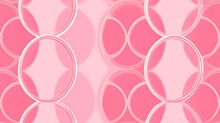 Canvas Print - Vector pattern of interlocking rings with tiny hearts, pastel pink background, minimalist flat design, clean lines, modern approach, seamless repetition, hd quality, stylish and simple.