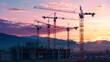 © Nihad - 'Sunset Serenity: Construction Site Glows Under a Pastel Sky'