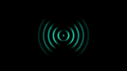 Technology Radio wave station signal frequency sign illustration on black background. radio waves white color 4k