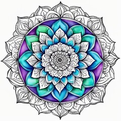 Golden mandala on transparent background png meditative art template mandala Illustration 