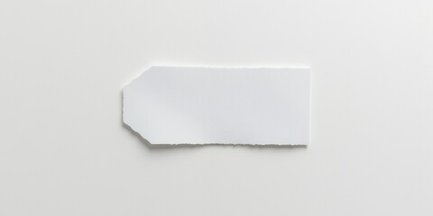 Poster - A piece of white paper with a torn edge on a white background.